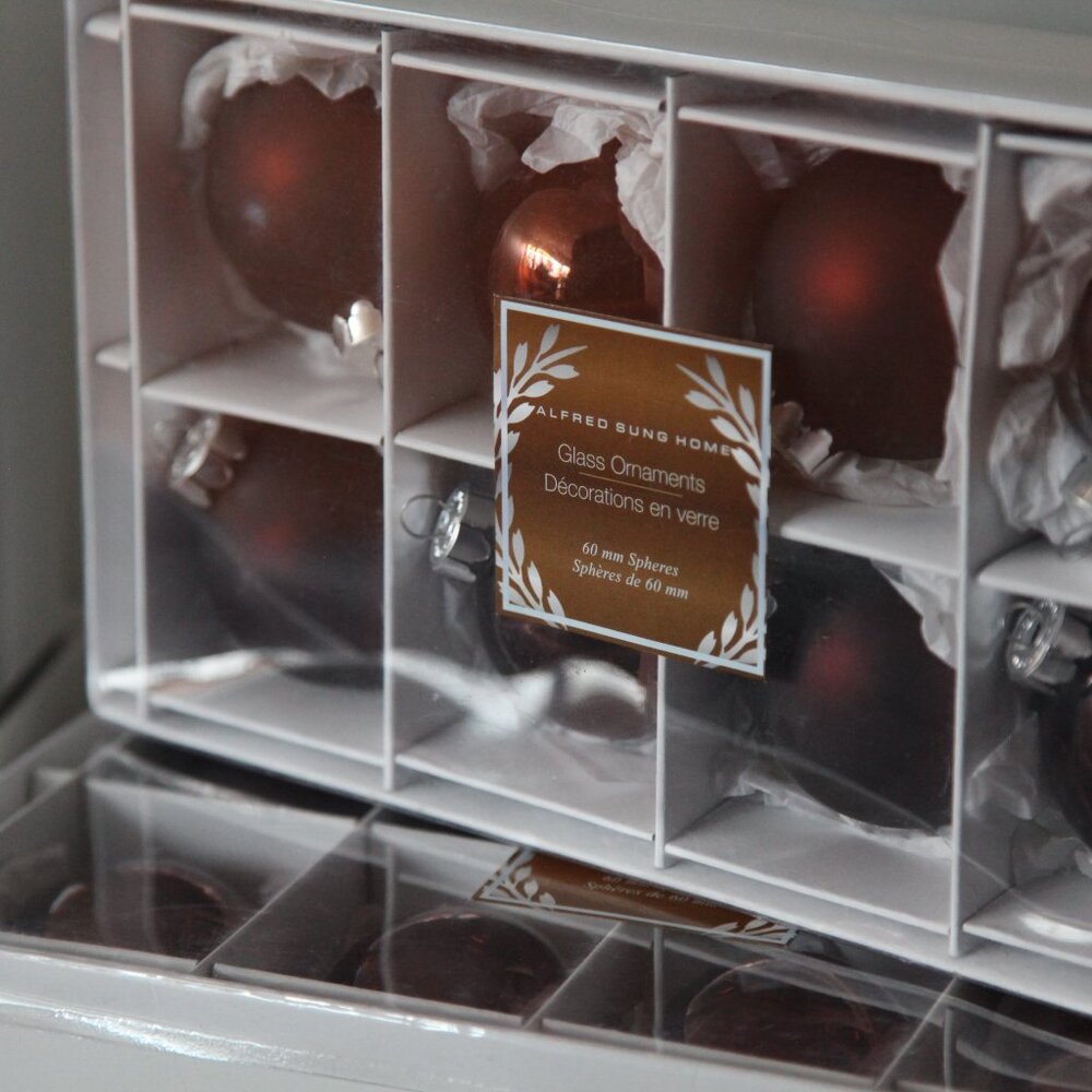 Vintage Alfred Sung Glass Christmas Ornaments